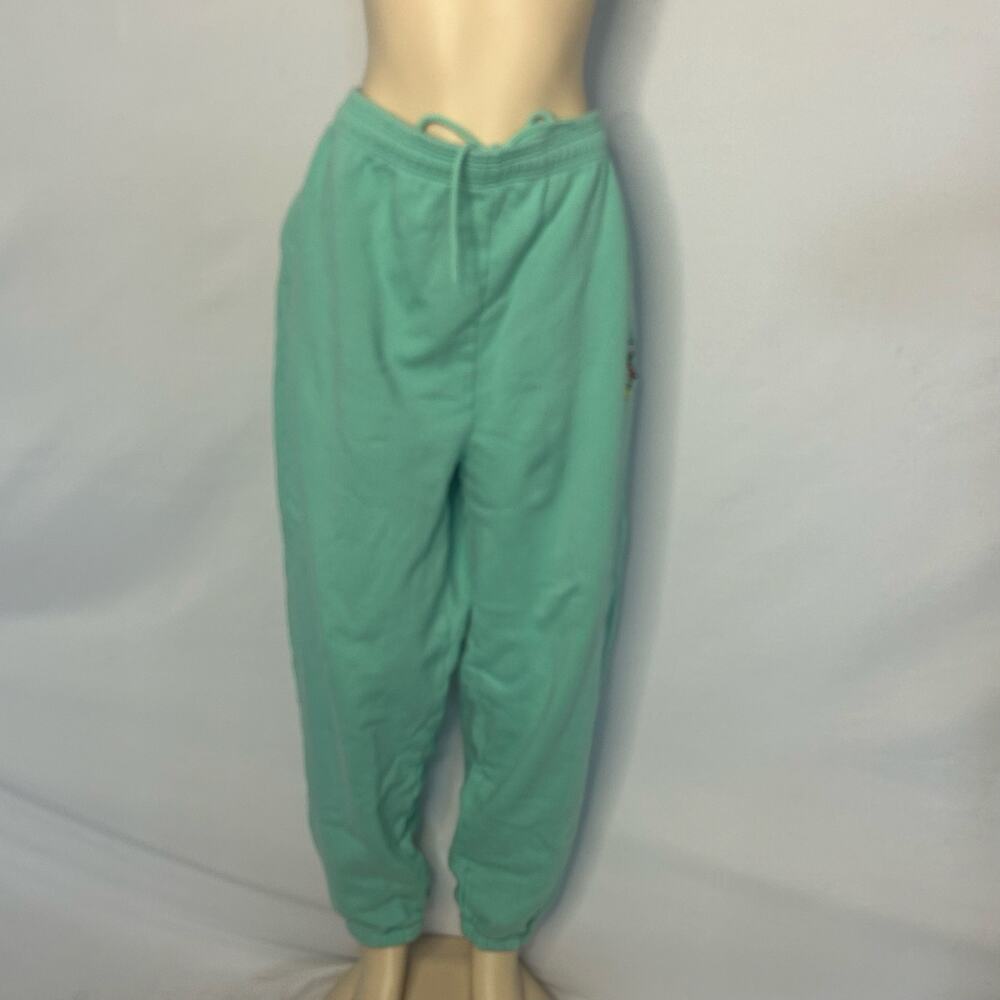 Disney Mickey Mouse Women’s 2X Mint Green Jogger Sweatpants Embroidered